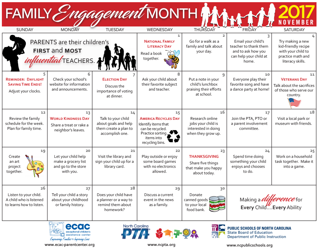 Family Engagement Month - English